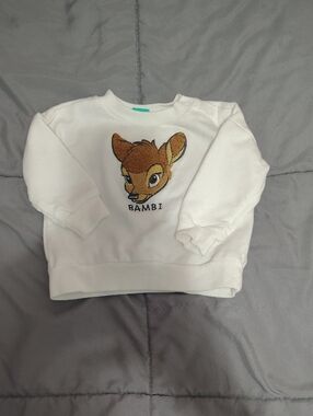Disney White Kids Bambi Sweatshirt with Embroidered Patch